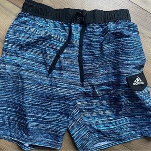 Adidas Blue and Black Swim Shorts